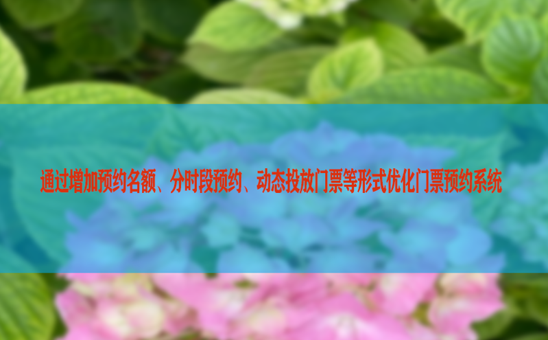 通过增加预约名额、分时段预约、动态投放门票等形式优化门票预约系统